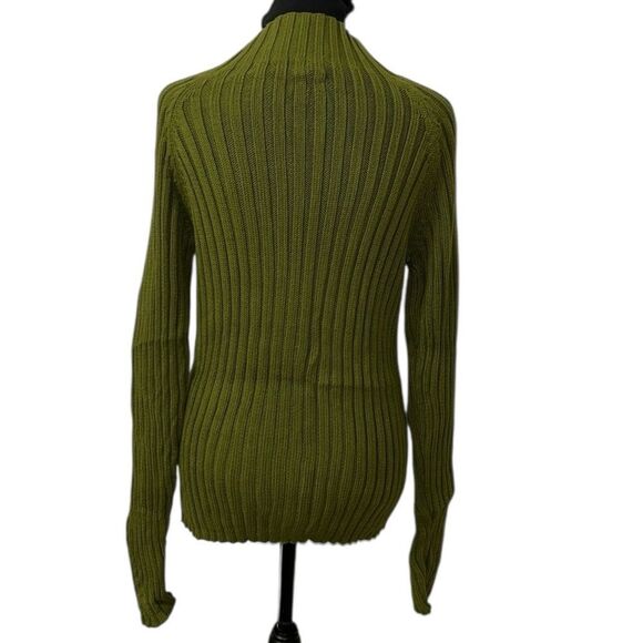 New York & Company Green High-neck Cotton Sweater(Size Large) - Picture 4 of 6